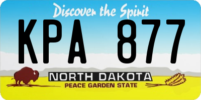 ND license plate KPA877