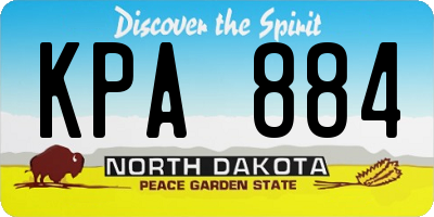 ND license plate KPA884