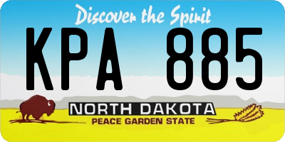 ND license plate KPA885