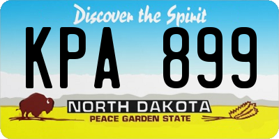 ND license plate KPA899