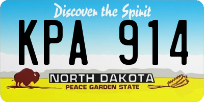 ND license plate KPA914