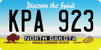 ND license plate KPA923