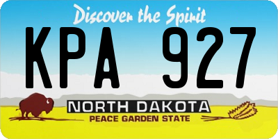 ND license plate KPA927