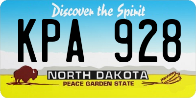 ND license plate KPA928