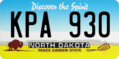 ND license plate KPA930