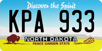 ND license plate KPA933