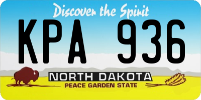 ND license plate KPA936