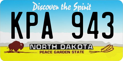 ND license plate KPA943