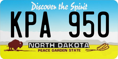 ND license plate KPA950