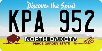 ND license plate KPA952