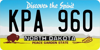 ND license plate KPA960