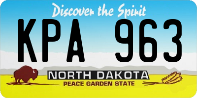 ND license plate KPA963