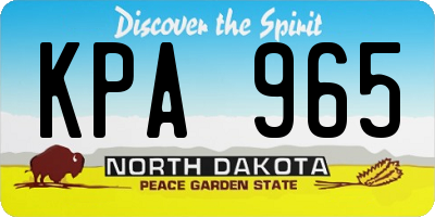 ND license plate KPA965