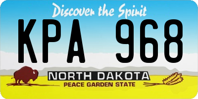 ND license plate KPA968