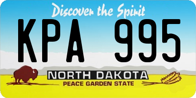 ND license plate KPA995