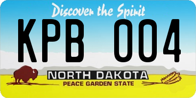 ND license plate KPB004