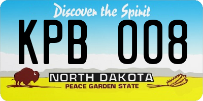 ND license plate KPB008