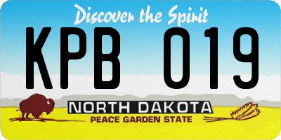 ND license plate KPB019