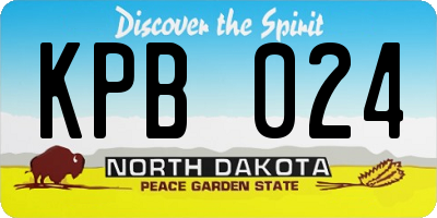 ND license plate KPB024