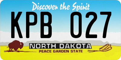 ND license plate KPB027