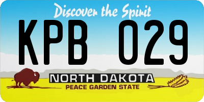 ND license plate KPB029