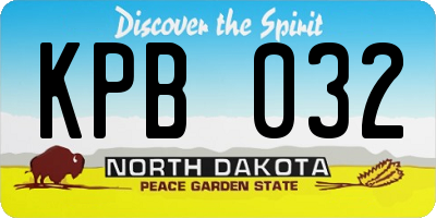 ND license plate KPB032
