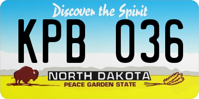 ND license plate KPB036