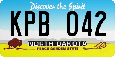 ND license plate KPB042