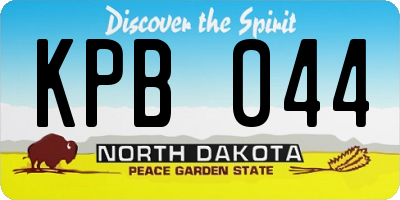 ND license plate KPB044