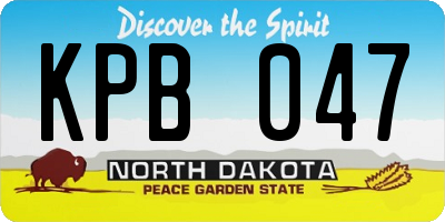 ND license plate KPB047