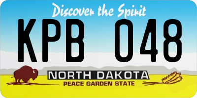 ND license plate KPB048