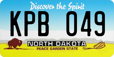 ND license plate KPB049