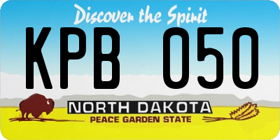 ND license plate KPB050