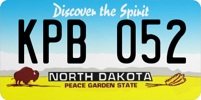 ND license plate KPB052