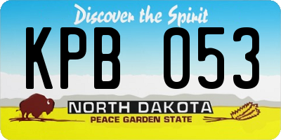 ND license plate KPB053