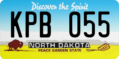 ND license plate KPB055