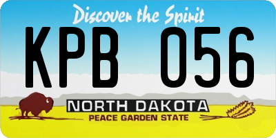 ND license plate KPB056