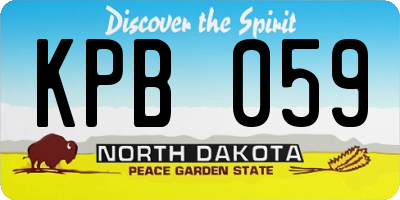ND license plate KPB059