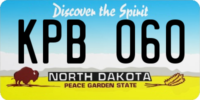 ND license plate KPB060