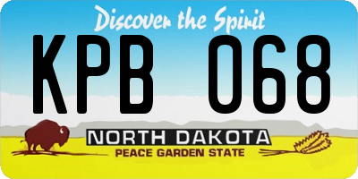 ND license plate KPB068