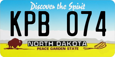 ND license plate KPB074