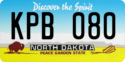 ND license plate KPB080