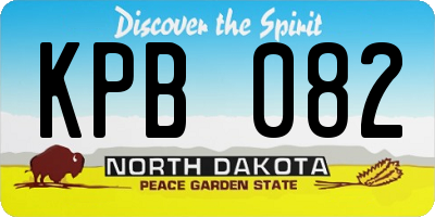 ND license plate KPB082