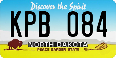 ND license plate KPB084