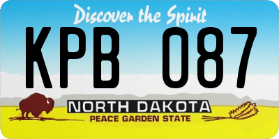 ND license plate KPB087