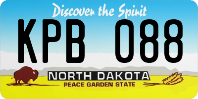 ND license plate KPB088