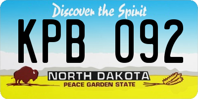 ND license plate KPB092