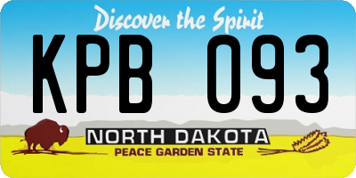 ND license plate KPB093