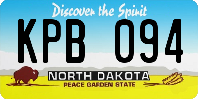 ND license plate KPB094