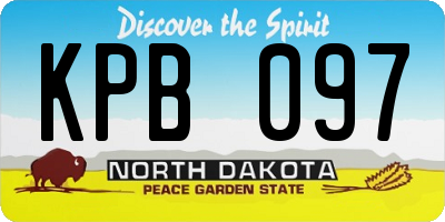 ND license plate KPB097